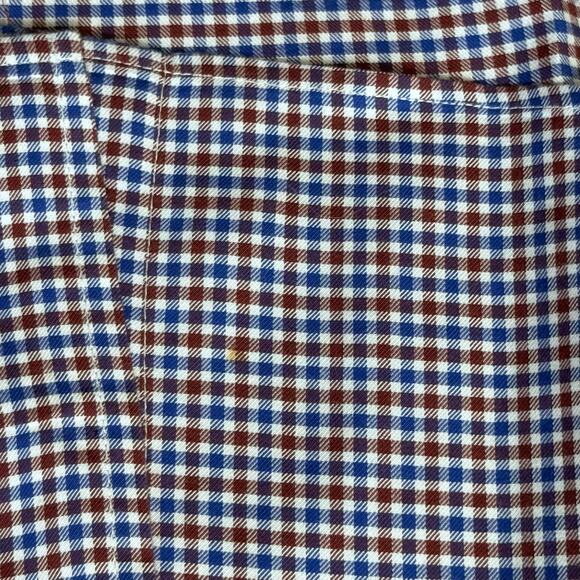 Faconnable Mens Button Down Red White Blue Check Plaid Short Sleeve Shirt Medium - Picture 5 of 9